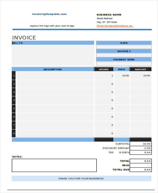 pdf format invoice 10  Templates Free   Carpenter Example Invoice Sample,