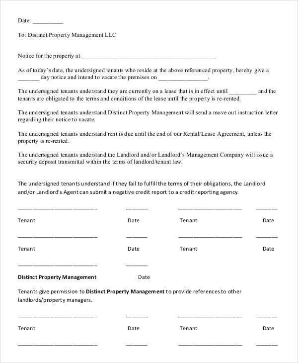 8+ Rental Notice Templates Free Samples, Examples Formats Download