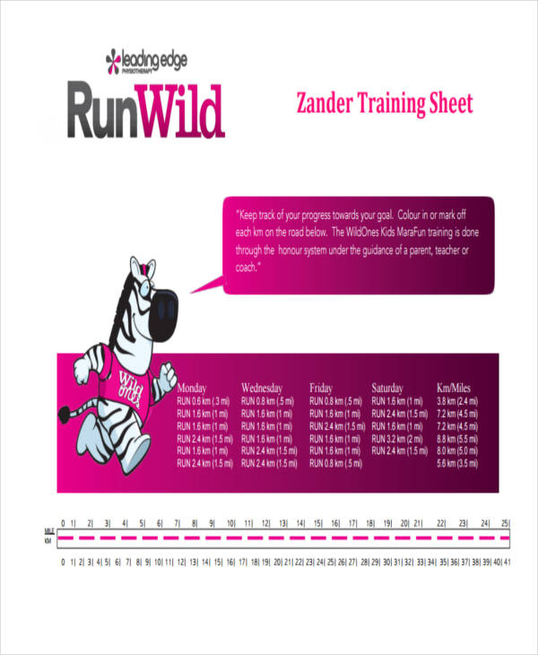example of training sheet