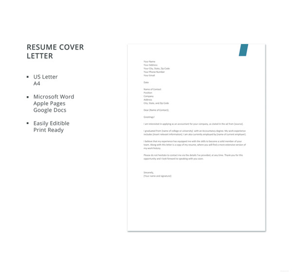 13 Accounting Cover Letter Word Pdf Free Premium Templates