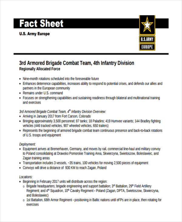 29+ Fact Sheet Formats