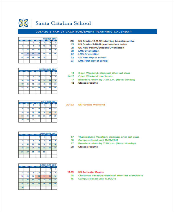 7+ Vacation Calendar Templates Free Sample, Example Format Download