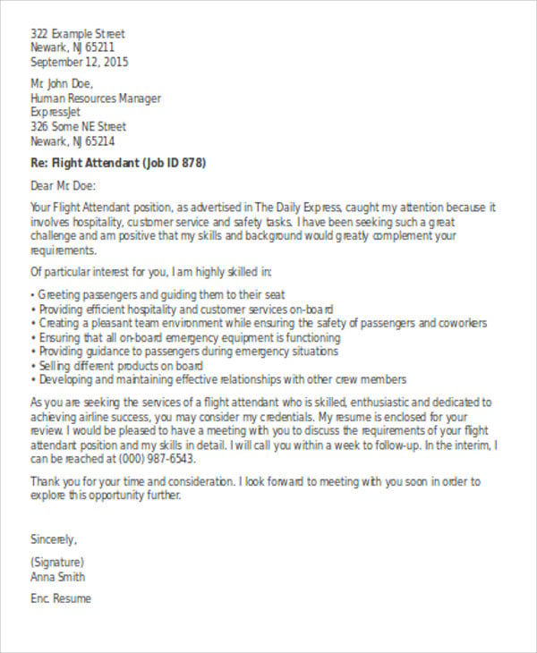 Flight Attendant Cover Letter - 9+ Free Word, PDF Format Download