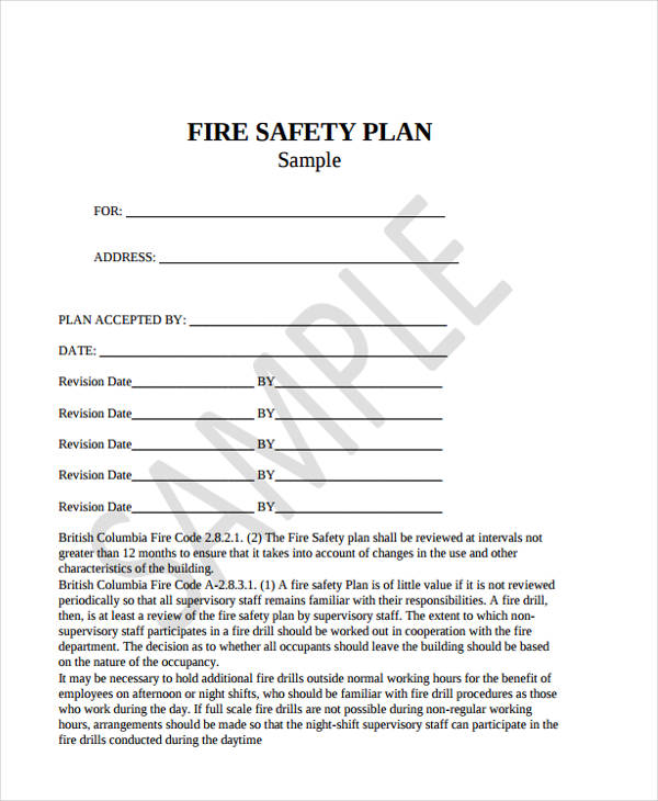 Fire Safety Plan Template