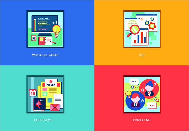 flat infographics icons