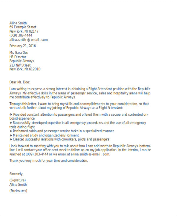 Flight Attendant Cover Letter No Experience from images.template.net