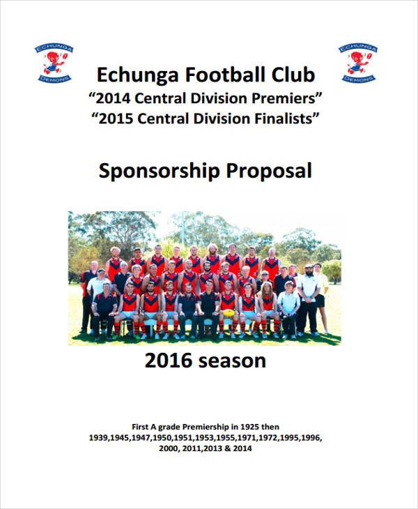 football sponsorship proposal