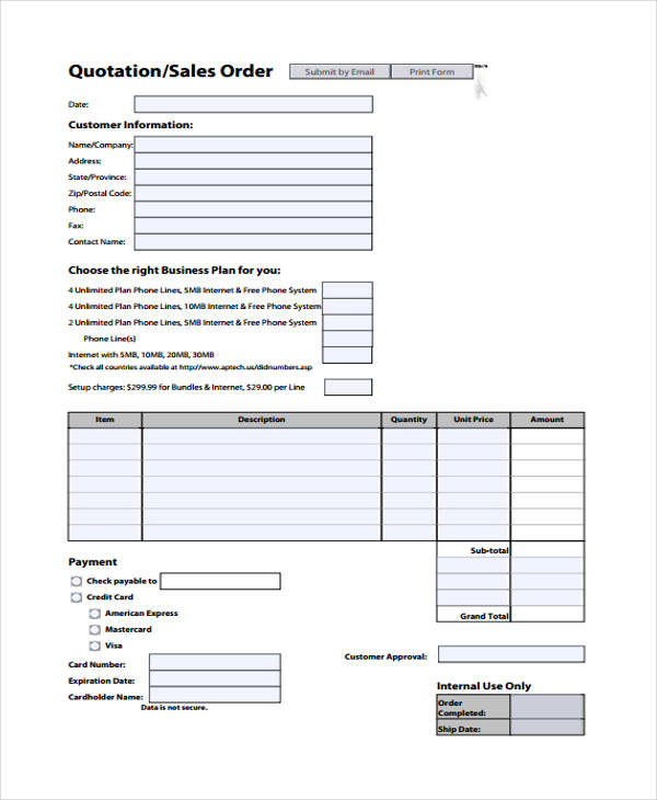 14+ Formal Quotation Template - Word, PDF, Google docs
