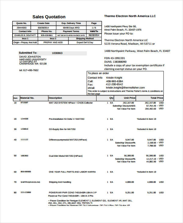 14+ Formal Quotation Template - Word, PDF, Google docs
