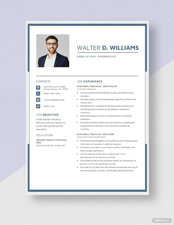 14+ Pharmacist Curriculum Vitae Templates - Free Word, PDF Format Download