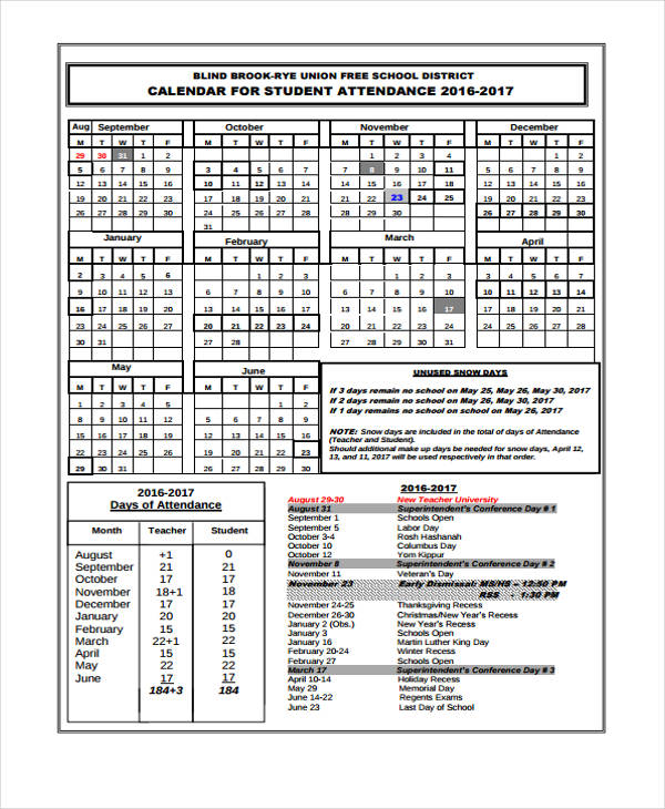 7+ Attendance Calendar Templates - Free Word, PDF Format Download