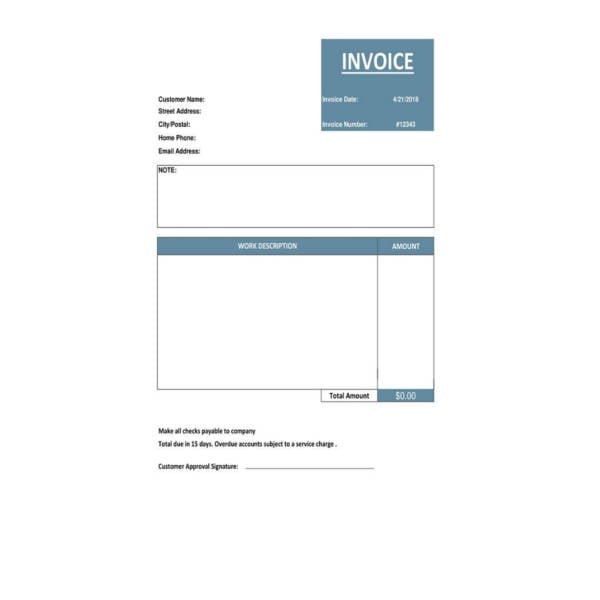 free basic service invoice template
