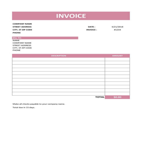 free blank service invoice template
