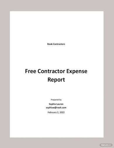 free contractor expense report template