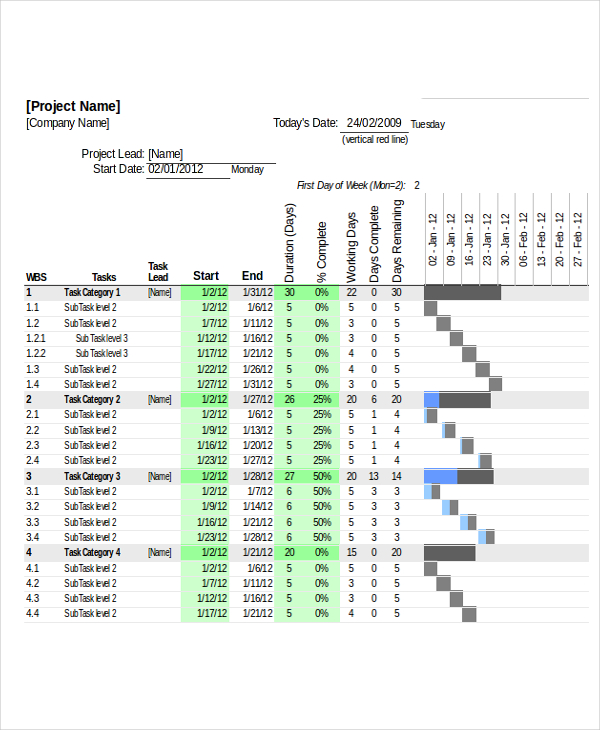 gantt chart excel template for students