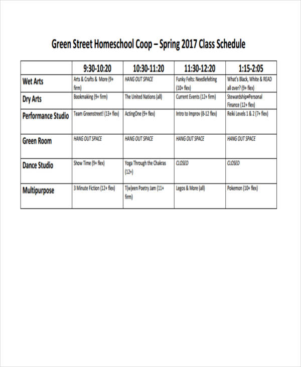 9+ Homeschool Schedule Templates - Sample, Example
