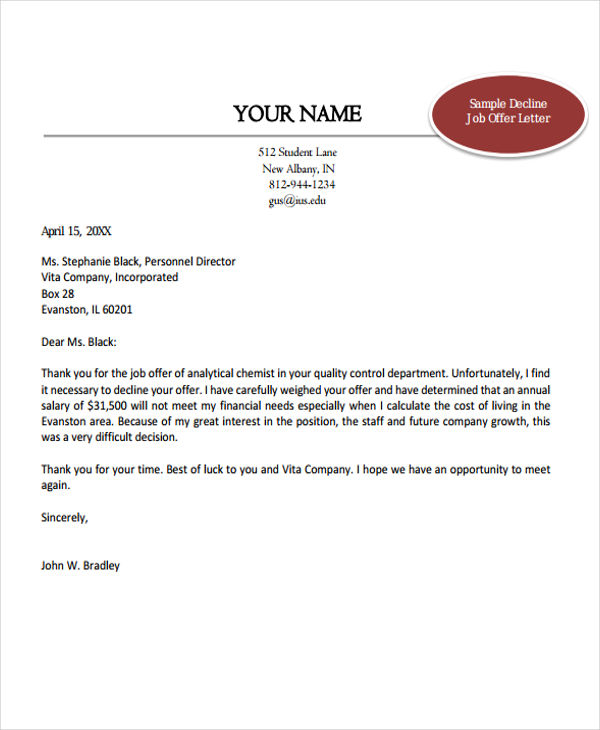 7 Job Offer Thank You Letter Templates Free Samples Examples Format 