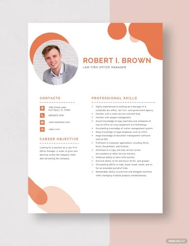 free law firm office manager resume template