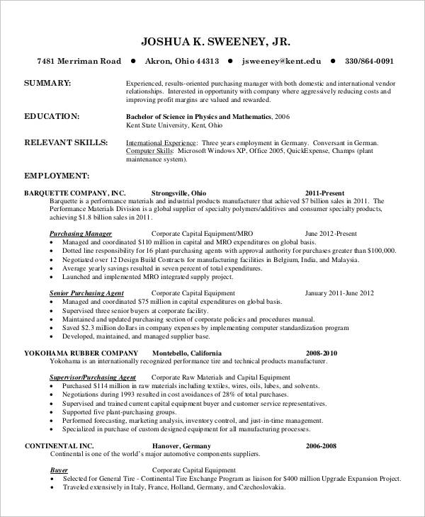 Free Resume Example for Jobs