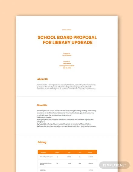 free school board proposal template
