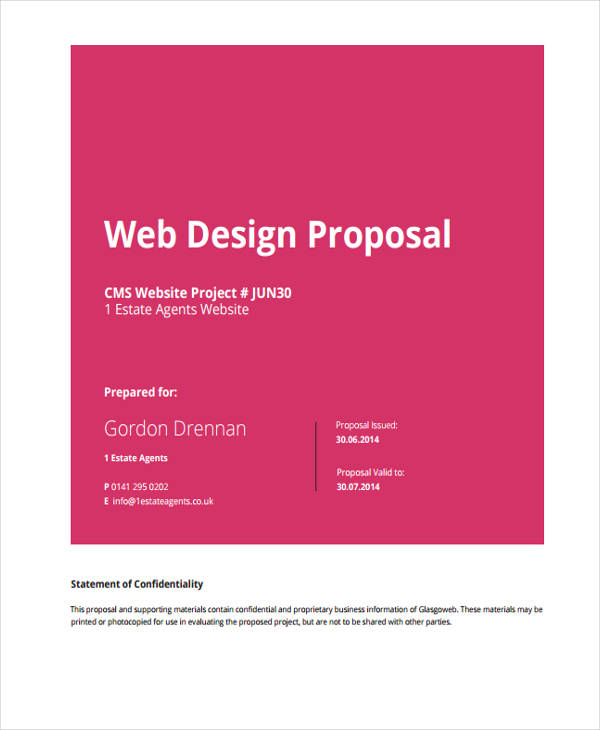Website Design Proposal Template Contoh Gambar Template