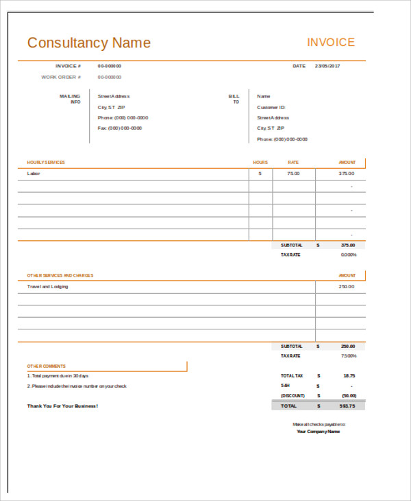 43+ Free Invoice Templates