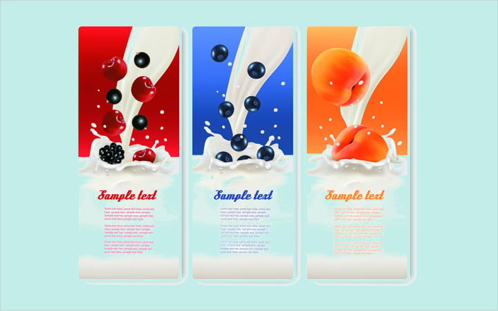 fruits with milk banner