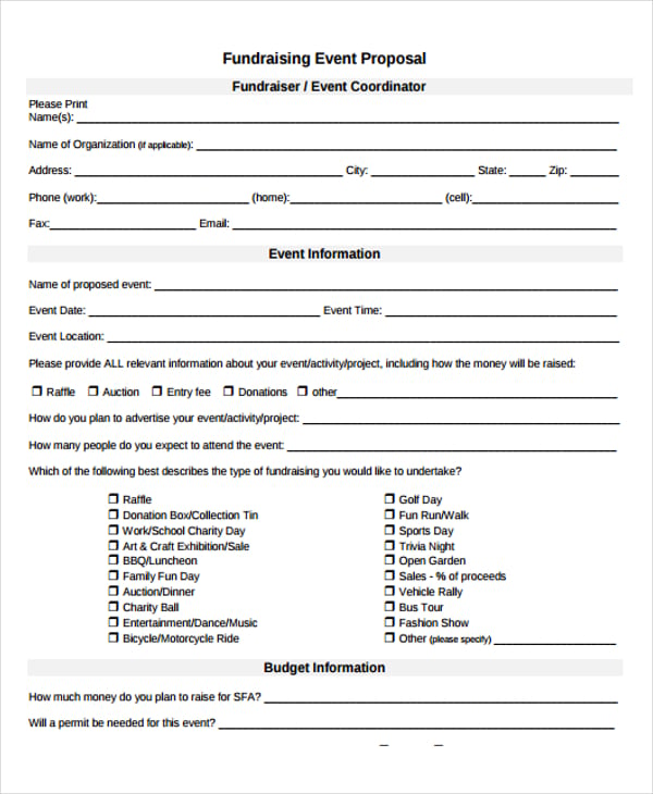 fundraising event proposal in pdf