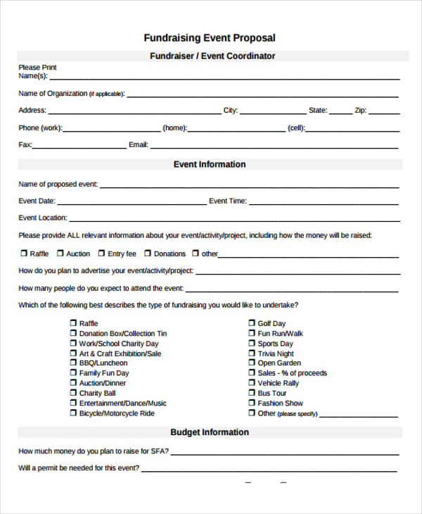 11+ Fundraising Event Proposal Templates Word, PDF, Pages