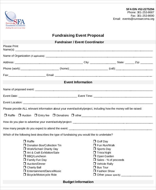 Fundraising Event Proposal Template