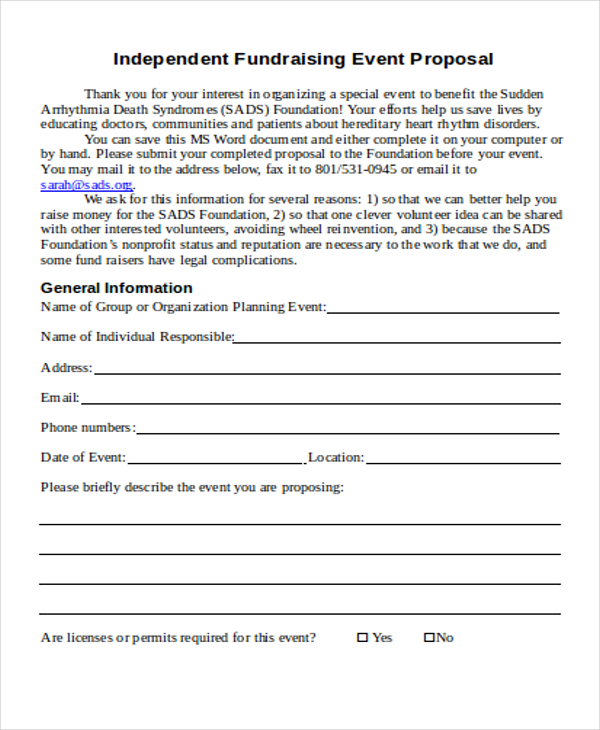 Fundraising Event Proposal Template Collection