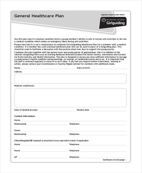 11+ Healthcare Plan Templates - PDF, Word