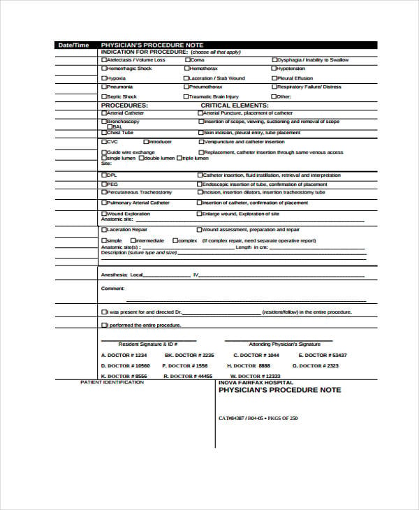 Procedure Note Templates 6+ Free Word, PDF Format Download