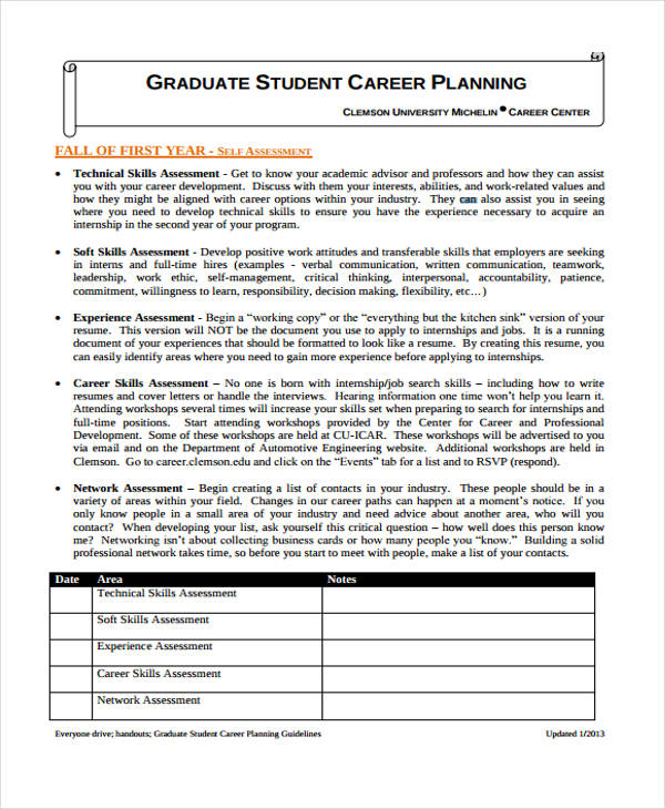 graduate student plan