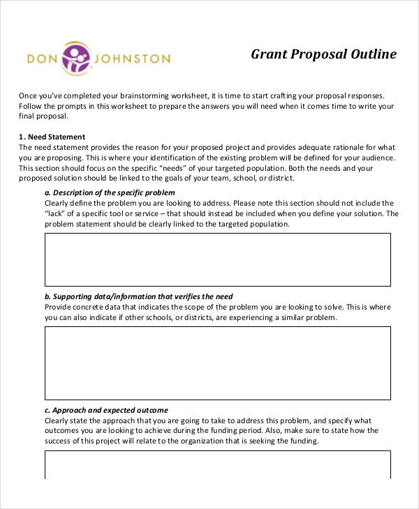 grant proposal outline