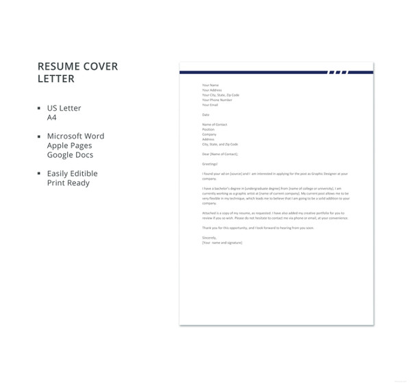 Short Cover Letter For Graphic Designer