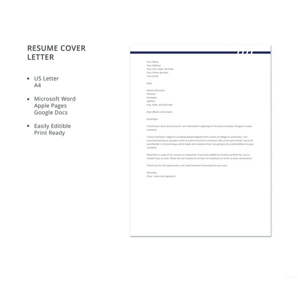 graphic design job cover letter examples
