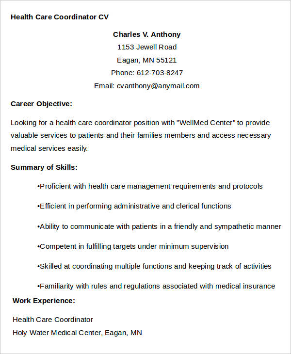 FREE 10+ Health Care Curriculum Vitae Templates in Word, Docx | Free ...