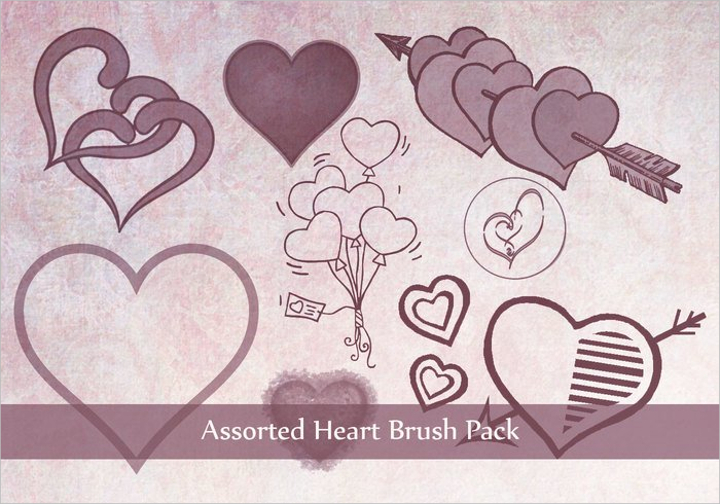heart brush pack