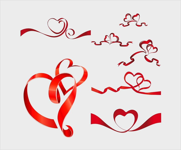 heartshaped vector ribbon