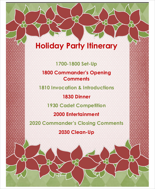 6-holiday-itinerary-templates-free-sample-example-format-download