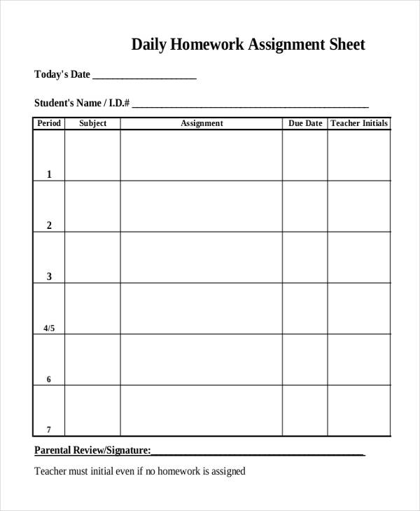 homework-template-free