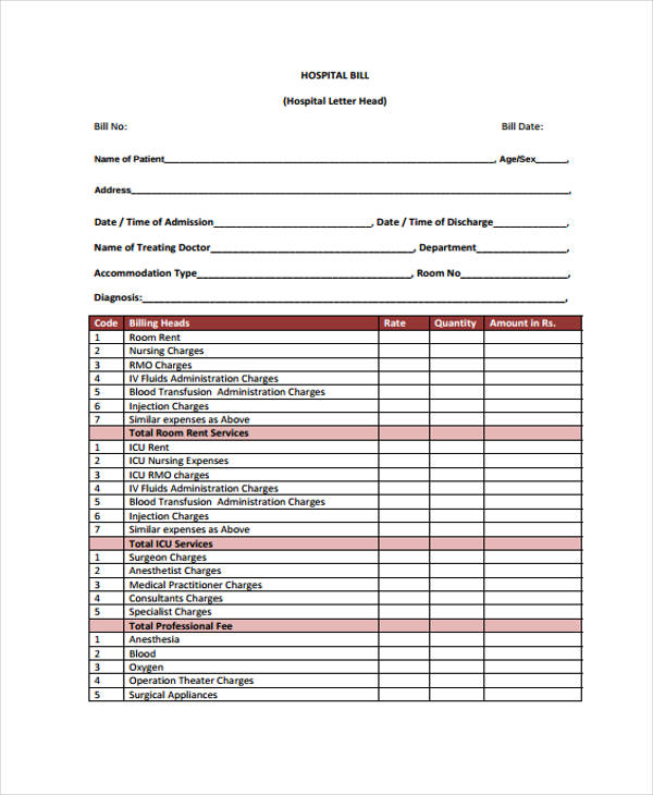 Bill Receipt Template 14 Free Word PDF Format Download