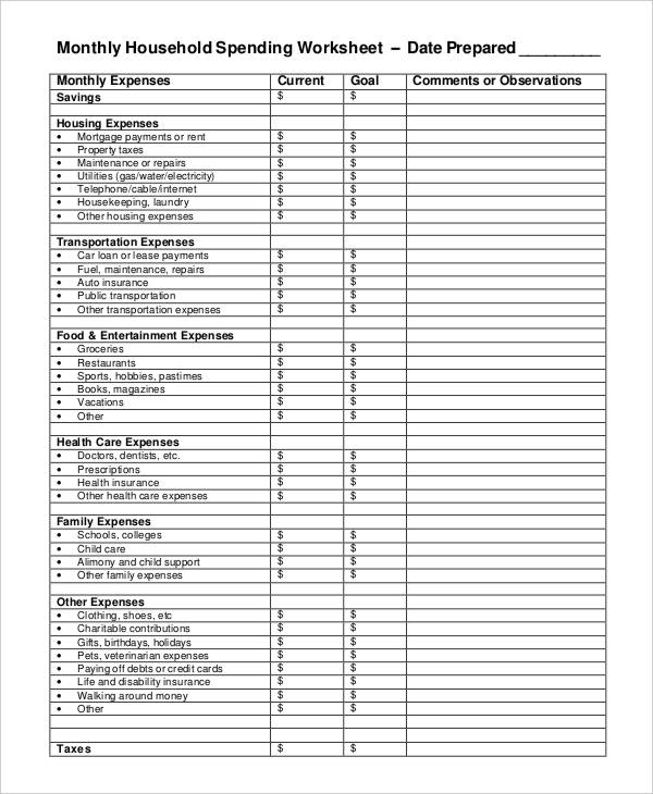 9 Monthly Sheet Templates Word Pdf 2006