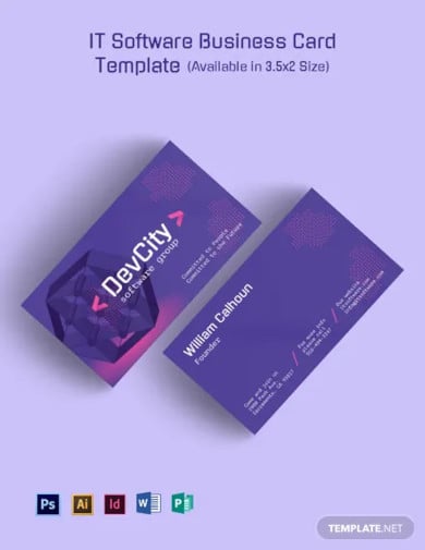 it-software-business-card-template