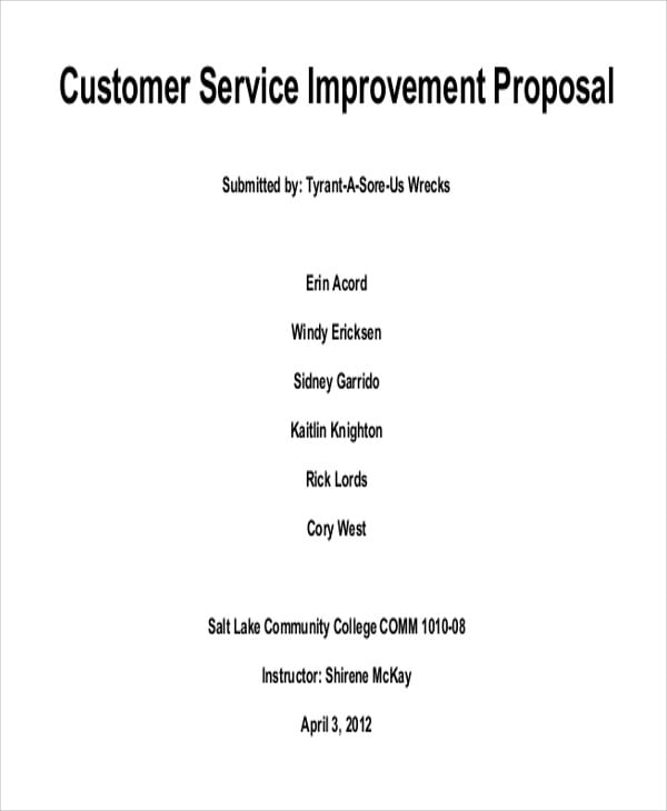 customer service proposal presentation