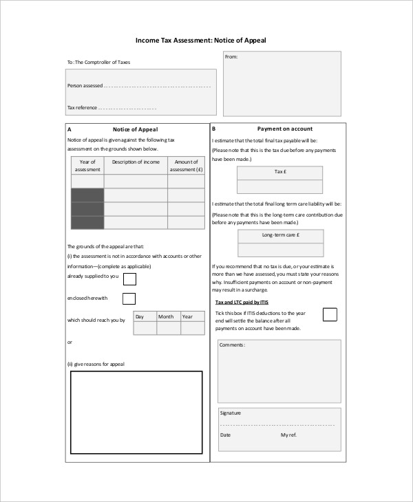 5+ Notice of Assessment Templates Free Samples, Examples, Format Download