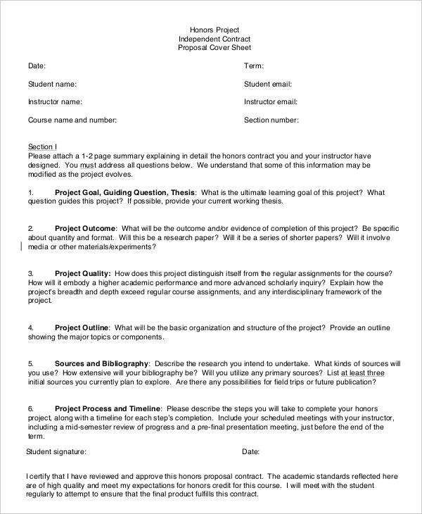 Contract Work Proposal Template