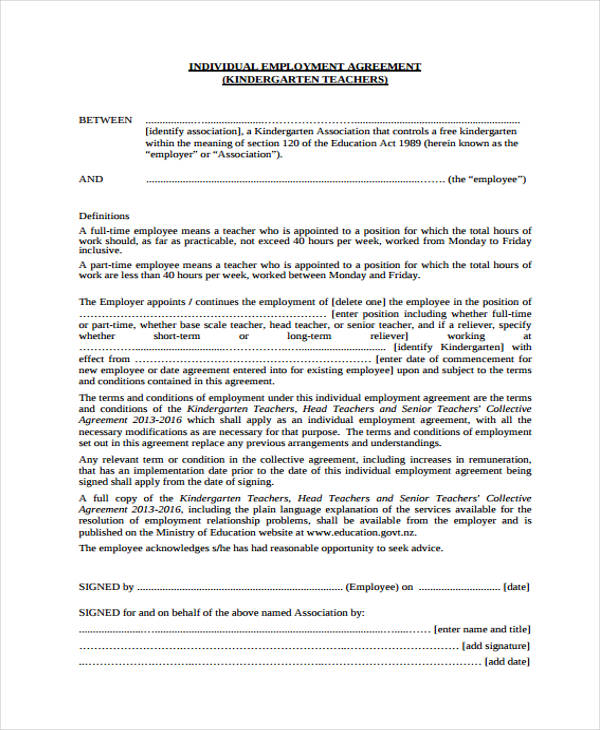 Employment Agreement Template - 22+ Free PDF, Word Format Download