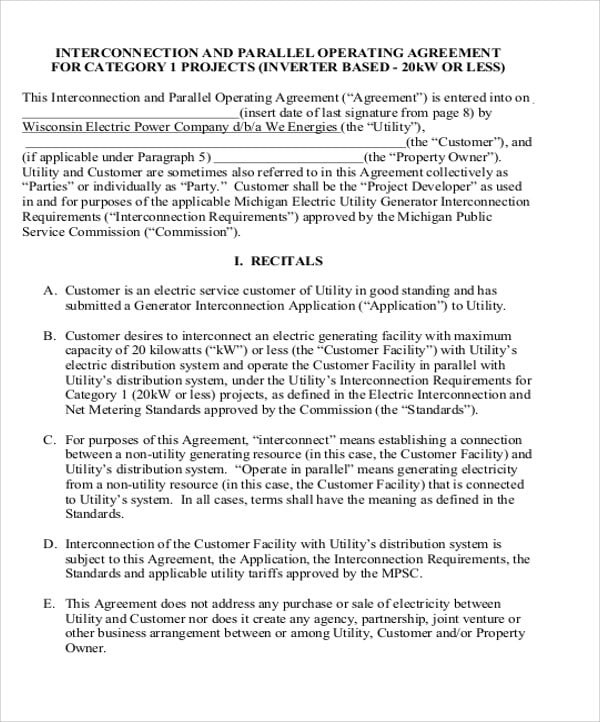 Interconnection Service Agreement Template